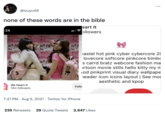 @tzuyu48 none of these words are in the bible eart It ollowers :24 astel hot pink cyber cybercore 20 lovecore softcore pinkcore bimbo s carrd bratz webcore fashion ma irtoon movie stills hello kitty my m 1od pinkprint visual diary wallpape neader icon icons layout | See moi aesthetic and kpop We Heart It Follo 14m followers 7:21 PM · Aug 5, 2021 · Twitter for iPhone 235 Retweets 29 Quote Tweets 2,647 Likes