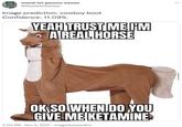 Image prediction: cowboy boot neural net guesses memes ... @ResNeXtGuesser Image prediction: cowboy boot Confidence: 11.09% YEAH TRUST ME IHM A REAL HORSE OK SO WHEN DO YOU GIVE ME KETAMINE 2:00 PM - Nov 2, 2021 · ImageGuesserBot
