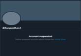 @liangweihan4 Account suspended Twitter suspends accounts which violate the Twitter Rules