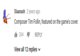Slaanash 2 years ago Composer Tim Follin, featured on the game's cover. It 264 1 REPLY View all 12 replies v