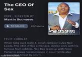 The CEO Of Sex MA 2022 · DIRECTED BY Martin Scorsese TRAILER 690 mins THE CEO OF SEX FRUIT COBBLER When beta cuck male J. Jonah Jameson rules Ned Leeds, The CEO of Sex a menace. Armed only with his famous fruit cobbler, Ned has team up with Penis Parker to prove his innocence in court while also taking Wall Street by storm. made with nmematic