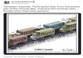 Dr Jordan B Peterson @jordanbpeterson Canadian. Fascists. Think about that. From the poison pen of the Toronto Star. Friend to the working class. Except when they have opinions. FASCISM FAS S FASCS FASCISM FASCISM SUPPLY CHAIN 10:28 PM - Jan 28, 2022 · Twitter for iPhone