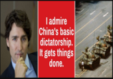 I admire China's basic dictatorship. It gets things done.