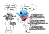 You'll never understand my pain hehe... sorry.sorry, Every other rejected character Literally grabbed the Smash invitation before anyone else, only to lose it Was literally left out in the cold looking all sad in some official artwork for Min Min's inclusion Not getting into Smash His own stage got in without him when they could have used Min Min's stage