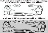 what people think arguing on the internet is like what it's actually like 4 dumb f---