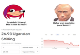 I got annoyed with all the lazy pro-Russian /pol/ memes I keep seeing, so I decided to lower myself to their level and beat them with experience.

Oh, and in case anyone was curious as to how bad a fall this is, £1 currently is worth 4705 Ugandan Shillings.

Or to put it in an either better context, a single penny is currently worth 1.73 Russian Rubles.

It's getting to a point where I'm finding it hard to find any currency that is not worth more than the Russian Ruble at this point.