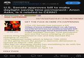 r/conspiracy u/justlikechilloutman 4h • i.redd.it + Join U.S. Senate approves bill to make daylight saving time permanent- Anon Asks, is it related to CERN? : Anonymous (ID: 07EOQS/f GIGA HAPPENING 03/15/22(Tue)15:31:13 No.367387863 GET THE F--- IN HERE ITS HAPPENING >The US Senate has passed a bill (https://www.independent.co.uk/news /world/americas/us-politics/senate-bill- daylight-savings-time-b2036549.html) to make Daylight Savings Time permanent and end the twice changing of clocks. >same thing happened in iran and they banned the 39 KB JPG changing of clocks >this happened today which is March 15th 2022 >in the game Doom the portal to demonic dimension is opened on March 15th 2022 >the ban on changing clocks has something to do with the reset of time and CERN third run >time is about to be reset on April 1st HOLY F--- 268 147 1, Share +