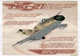 MG-27 Whether you're a tinpot dictator, brutal warlord or aspiring junta, the Mig 21 has something for Everyone, including: • Cheap and plentifully dumb weaponsS so your population knows your rage is both boundless and terrifyingly imprecise. • Puny radar so your primadonna pilots don't get too tempted by visions of the outside world. Just enough air power to make Western intervention more hassle than it's worth. • Excessively loud engine to make your overly-elaborate parades really pop and remind everyone of how awe-inspiringly virile you are. KEEPING PETTY DESPOTS VAGYELY IN CONTENTION SINCE 1955 LOUDRIBS