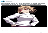 SHIN MEGAMI TENSEI CHILE ... @SMTChile Quirked up white girl with a little bit of swag busting it down sexual style, is she melty with the blood?? 9:50 PM - Mar 1, 2022 - Twitter for Android 12 Retweets 1 Quote Tweet 137 Likes