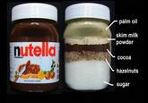 palm oil skim milk powder nutella FERRERO сосоа hazelnuts NUSS NUGAT-CREME sugar