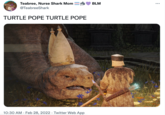Teabree, Nurse Shark Mom BLM ... @TeabreeShark TURTLE POPE TURTLE POPE 10:30 AM · Feb 28, 2022 · Twitter Web App