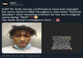 Rap RapTv @RappTvcum JUST IN: Kylie Jenner confirmed to have just changed her son's name to NBA Youngboy's real name “Kentrell Gaulden" after receiving criticism for her son's original name being “Wolf" !! Via: Kylie Jenner's Instagram story ! * FYI OUR SONS NAME ISN'T WOLF ANYMORE CO WE JUST REALLY DIDN'T FEEL LIKE IT WAS HIM. JUST WANTED TO SHARE BECAUSE I KEEP SEEING WOLF EVERYWHERE A ALSO WE MAY HAVE NAMED HIM AFTER THE GOAT *COUGH* *COUGH* KENTRELL GAULDEN O 8:21 PM · Mar 21, 2022 · Twitter for iPad