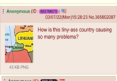 : Anonymous (ID: 88S7M67S 03/07/22(Mon)15:28:23 No.365802087 Riga How is this tiny-ass country causing altic LITHUANI So many problems? ea liningrad RUSSIA Vilnius 43 KB PNG Imoue (ID: