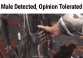 Male Detected, Opinion Tolerated Male Detected, Opinion Tolerated was wrong.