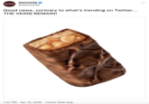 SNICKERS SNICKERS @SNICKERS Good news, contrary to what's trending on Twitter... THE VEINS REMAIN! 1:07 PM · Apr 19, 2022 · Twitter Web App