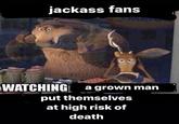 jackass fans WATCHING a grown man put themselves at high risk of death