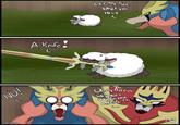 NO! By Sin Ig Nom A Knife! LET ME SEC What you Have Ohmy Arceus Why does Woobo have aknife ?? 3