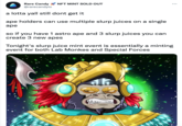 Original Tweet Rare Candy A NFT MINT SOLD OUT @rarecandyio a lotta yall still dont get it ape holders can use multiple slurp juices on a single арe so if you have 1 astro ape and 3 slurp juices you can create 3 new apes Tonight's slurp juice mint event is essentially a minting event for both Lab Monkes and Special Forces