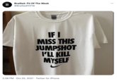 Brailled: Fit Of The Week @BrailledFOTW GLDAN IF I MISS THIS JUMPSHOT l'U KILL MYSELF 2:58 PM · Oct 25, 2021 · Twitter for iPhone B