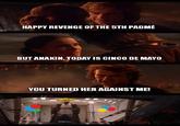 HAPPY REVENGE OF THE 5TH PADMÉ BUT ANAKIN, TODAY IS CINCO DE MAYO YOU TURNED HER AGAINST ME!