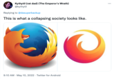 Kythytil (rat dad) (The Emperor's Wrath) @kythytil ... Replying to @dasuperbackup This is what a collapsing society looks like. 9:10 AM · May 10, 2022 · Twitter for Android