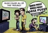 GUNS CAUSE ALL OF THIS TROUBLE! HORSE P---- HORSE P---- HORSE P---- !! SCHOOL MASSA Dretard