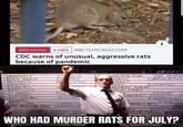 IN LITION BREAKING 4 HRS ABC7CHICAGO.COM CDC warns of unusual, aggressive rats because of pandemic WEREWOLF FNCE PARECROW FOLK WMAN DATA ARCHIVE COMMUNICATIONS ALIEN BEAST MUTANTS WRAITHS DE ON BAT IKES DISTRIBUTION ZOMBIES टा BERMENT GOBLINS FLUM FAIRY REPTILIUS CLOWNS AN HADLEY FLE OPE ARCHIVES IMATED WITCHES SEAY NITCAES APMINISTRATION ENGINEERING DEMONS HELL LORD NDIGO/YEST WRANGLE INTERNAL LA PGRADITES WHO HAD MURDER RATS FOR JULY?