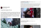 That REDACTED Guy #NWH @REDACTEDSpider I respectively disagree with you, Yes the blueprint of the final swing that Sam Raimi laid out is phenomenal and a staple in the Spider-man film franchise. But the final swing of FFH isn't trying to be this awe inspiring triumphant. It's showing us a Peter who is excited and- ... That REDACTED Guy #NWH @REDACTEDSpider - Jul 3 Replying to @REDACTEDSpider No longer reluctant to put on the mask like how he was the majority of the film. Sure it was to pick up MJ and take her for a ride but that's a staple of the two characters in the comics. This final swing is Spider-man being Spider-Man, only for it to end in disaster which is- 1 22 22 That REDACTED Guy #NWH @REDACTEDSpider - Jul 3 Fitting for Peter Parker. Like I said I respectfully disagree, but your point is just as valid