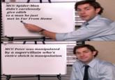 MCU Spider-Man didn't carelesssly give edith to a man he just met in Far From Home MCU Peter was manipulated by a supervillain who's entire shtick is manipulation V