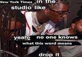 New York Times in the studio like 1211 yeah no one knows what this word means drop it