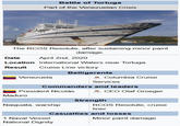 OP's context on the event:

Venezuela tried to shake down a cruise ship, ship said “nein”.

Venezuelan Navy ship tries to ram the ship, something like a pit maneuver. It was dumb.

Venezuelan Navy is unaware (?) that the cruise ship was built in Finland & was designed for traveling the Arctic - thus it had an ice-strengthened bulbous hull.

Venezuelan naval ship sinks. Resolute is undamaged, literally just paint scrapes. The most expensive fix was likely the new lifeboats they had to get after deploying them to assist the sinking naval ship in international waters. RCGS Resolute remains Resolute, still operates today.

Portuguese Investigation says the ramming by Venezuelan Navy might have been accidental, but still their fault.