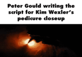 Peter Gould writing the script for Kim Wexler's pedicure closeup
