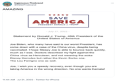Ingenuous Firebrand @ING2Firebrand AMAZING SAVE AMERICA PRESIDENT DONALD J. TRUMP - July 21, 2022 - Statement by Donald J. Trump, 45th President of the United States of America Joe Biden, who many have said is our worst President, has come down with a case of the China virus, despite being vaccinated. I hope Sleepy Joe is able to bounce back quickly, much as I was. Doctors described my fight against the China virus as Herculean, and not meaning the woke Disney Hercules but rather the Kevin Sorbo one. The Lou Ferrigno one as well. Joe, I wish you a speedy recovery, even though you are taking America in the wrong direction. No one wants Kamala! 11:44 AM. Jul 21, 2022. Twitter for iPhone :