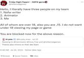 Friday Night Fappin' - NSFW game 18 @nsfwclubgames Hello, I literally have three people on my team 1. Nsfw writer 2. Animator 3. Me All of whom are over 18, also you are ,15. I do not want under 18 viewing my page or game You are blocked now for the above reason. Krysta @Krysta_Imao Jul 23 Replying to @Cannivator @Doze_Tree and @nsfwclubgames There's also minors on their dev team 9:48 AM - Jul 24, 2022 Twitter Web App *** 1 Retweet 3 Quote Tweets 59 Likes