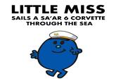 LITTLE MISS SAILS A SA'AR 6 CORVETTE THROUGH THE SEA a an