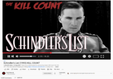 THE KILL COUNT SCHINDLERS LIST ftad II Schindler's List (1993) KILL COUNT 1,292,059 views 12 Aug 2022 Thank you to Manscaped for sponsoring today's Kill Count! Get 20% Off + Free International Shipping by Visiting https://mnscpd.com/killcount or using code ...more 80K Dislike Share ThanksClip + Save Dead Meat Ⓒ 5.75M subscribers 5,349 Comments = SORT BY 2:35/8:25 Download SUBSCRIBED Comments 5.3K CC James ripping this movie apart should count as a kill. [] >