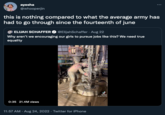 ayesha @whooperjin this is nothing compared to what the average army has had to go through since the fourteenth of june ELIJAH SCHAFFER @ElijahSchaffer. Aug 22 Why aren't we encouraging our girls to pursue jobs like this? We need true equality 0:35 21.4M views 11:57 AM - Aug 24, 2022. Twitter for iPhone : TikTok