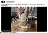 Todd Owyoung @toddowyoung Photographers changing lenses at a music festival in the rain. Tik Tok @oilfelldoutlaw 0:39 21.4M views From ELIJAH SCHAFFER ng