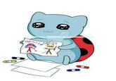 Catbug with a drawing of Ladybug and Cat Noir CHIBIZALIAS WE MUMMY, DADDY PH EVIANTART.COM @ CHIENS SWEAT DEVIANTART.COM