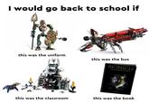 I would go back to school if this was the uniform this was the classroom this was the bus BIONICLE MAKUTAS GUIDE TO THE UNIVERSE this was the book