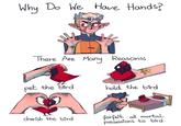 (still super busy with school so have the scrunklies for now) Why Do We Have Hands? There Are Many Reasons: pet the bird cherish the bird hold the bird forfeit all mortal possessions to bird