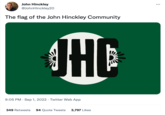 John Hinckley @JohnHinckley20 The flag of the John Hinckley Community THE 9:05 PM Sep 1, 2022 Twitter Web App 349 Retweets 94 Quote Tweets 3,797 Likes :