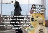 @thatdogdaniel lassure you, dear viewer, that She Hulk and Megan Thee Stallion comically twerking is necessary to the overall lore of the MCU. TWENTY DOLLARS AJF Zon July 5 Ga RESERVE NOTE 220 UNITED SYRYPES 0735 SOMES TF JF 06218735 C 20 Also Karen, lemme enjoy this scene. CO MIX $