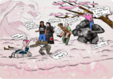 XXXtentacion, stan lee, lil peep, stephen hawking, harambe, etc in heaven. Faster Stephen! HALELUJA Can you teach me Sharingan 1 Itachi-kun SAMAS SONAS Sure Fredo san I insist mr. Ston Hold on Peep!! 212X SEBA Ha-ha Its alright X I can walk Hey! Mr.Stefan is right there! Lets go Harambe! Ook-ook!