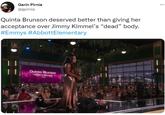 Garin Pirnia @gpirnia Quinta Brunson deserved better than giving her acceptance over Jimmy Kimmel's "dead" body. #Emmys #AbbottElementary LIVE NBC Quinta Brunson Abbott Elementary Pict ...