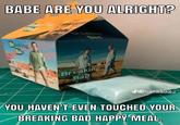 BABE ARE YOU ALRIGHT? Breaking Bad CUT king C Breaking Bad delaktosley2 YOU HAVEN'T EVEN TOUCHED YOUR BREAKING BAD HAPPY MEAL.