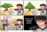 THAT TREE IS OAK HI! THAT "GIRL" HAS A WIENER Idiot of the East S www THAT TREE IS PINE @Idiot of the East THAT IS BIGGER THAN MINE! f8 patreon WEB TOON