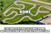 술 ROME ITALIANS TRYING TO LEAVE ROME, NOT REALISING WHERE ALL ROADS LEAD