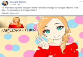Giorgia Meloni 11 July - Mi mandano questo disegno della versione manga di Giorgia Meloni. Che dite, mi somiglia o è troppo bella? Crediti: Eleecine MELONI-CHAN ...