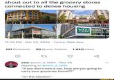 shout out to all the grocery stores connected to dense housing Ralphs Ralphs 12:35 PM Mar 25, 2022 Twitter Web App 27 WHOLE FOODS MARKET 101 Retweets 30 Quote Tweets 1,940 Likes "on the elevator" L sam @sam_d_1995 - Mar 25 Replying to @sam_d_1995 "if you don't own a car, how are you going to carry your groceries home??" ifunny.co